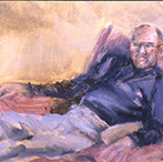 Dad in Armchair, Oil on Paper, 1990